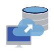 Cloud migration services icon - seamless data transfer, cloud integration, and IT modernization