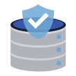 Database administration services icon - database management, data security, and performance optimization